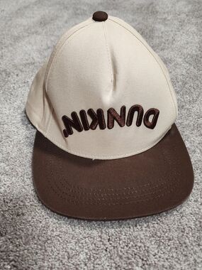 Dunkin-Inspired Two-Tone Brown and Cream Baseball Cap